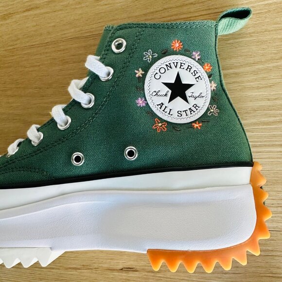 ⭐Converse Run Star Hike Platform 6.5 Mens Shoes Flowers Green Sneakers A11562C - Picture 5 of 10